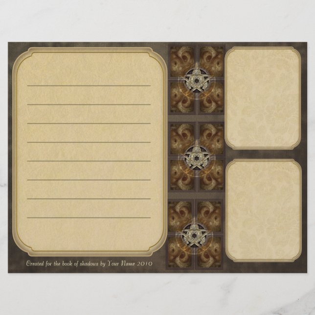 Tiled Fractal Pentacle Keepsake Paper (Front)