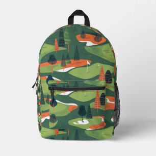 Tiled Golf Course Pattern Printed Backpack
