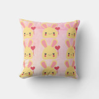 Tiled Kawaii Bunny Rabbit Face with Heart