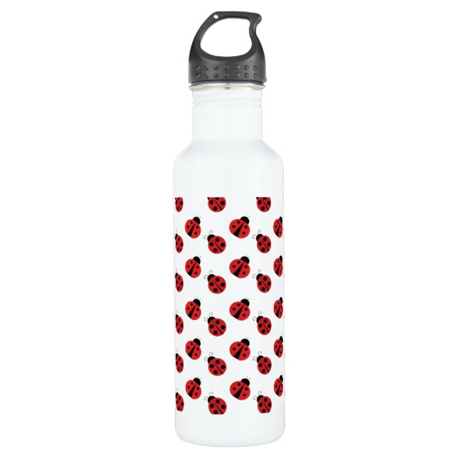 Tiled Ladybugs Design Water Bottle (Front)