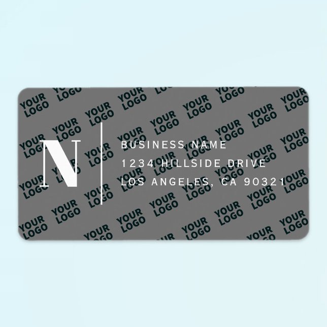 Tiled Logo Design Modern Grey White Return Address Label (Creator Uploaded)