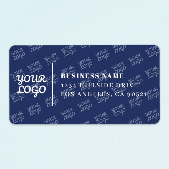Tiled Logo Pattern Modern Navy Blue Return Address Label (Creator Uploaded)
