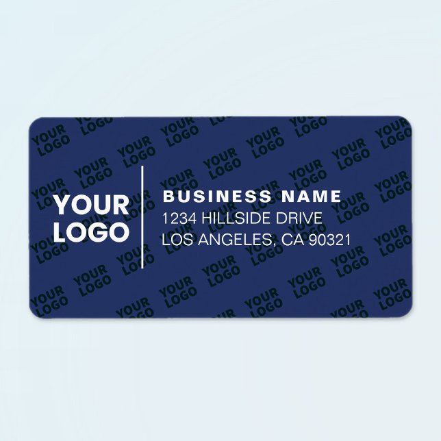 Tiled Logo Pattern Modern Navy Blue Return Address Label (Creator Uploaded)