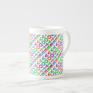 Tiled Multi-coloured VOTE Bone China Mug