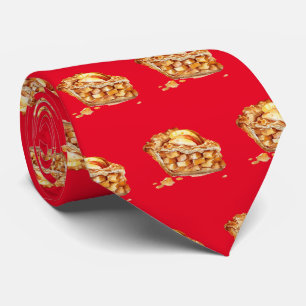 tiled pattern Bakery apple pie Tie