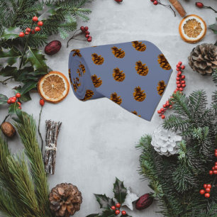 Tiled Pine Cone Photo on Blue Background  Tie