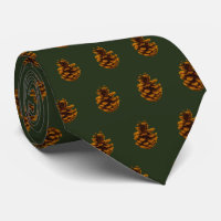Tiled Pine Cone Photo on Green Background 