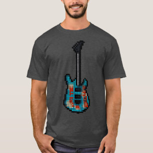 Tiled Pixel Armed and Homeless Guitar Upright  T-Shirt