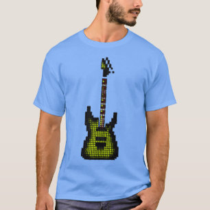 Tiled Pixel Green Burst Electric Guitar Upright  T-Shirt