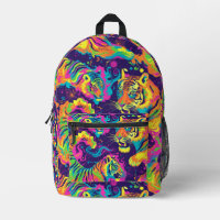 Tiled Psychedelic Tiger Pattern