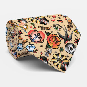 Tiled Tattoo pattern cool Tie