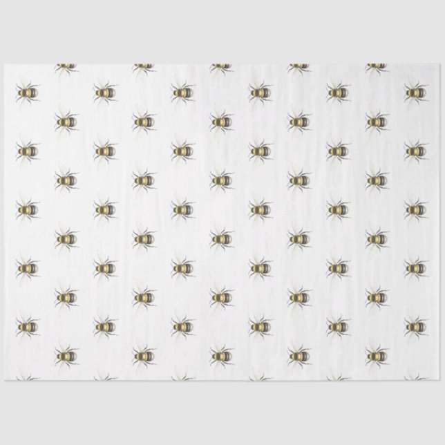 Tiled Vintage Bees Tissue Paper (Front)