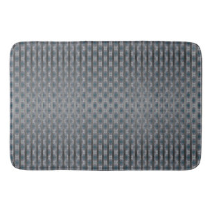 Tiles and Grey Stripes in Shades of Teal Bath Mat