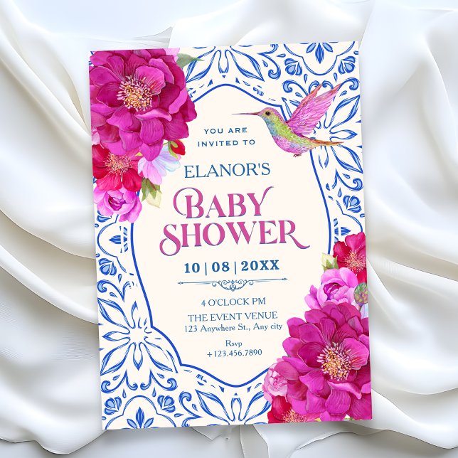 Tiles floral baby shower invitation (Creator Uploaded)