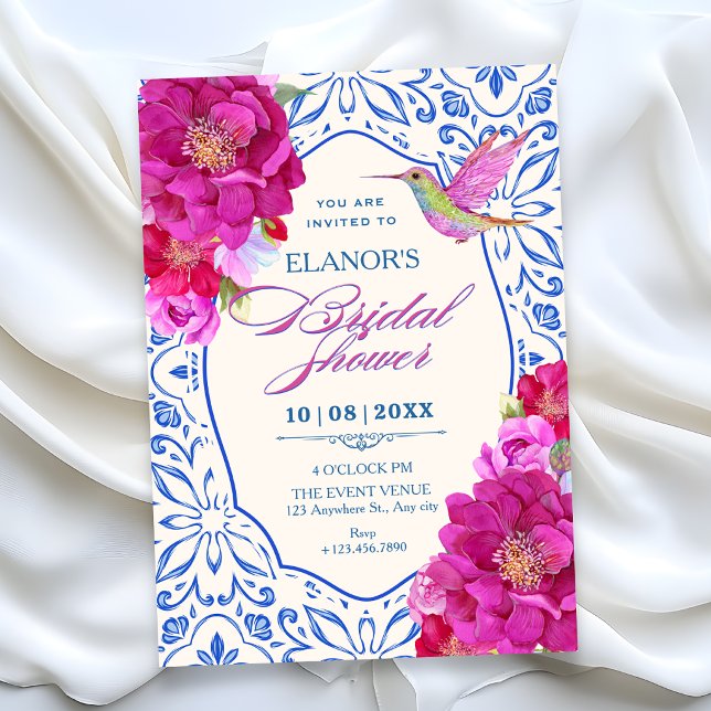Tiles floral bridal shower invitation (Creator Uploaded)