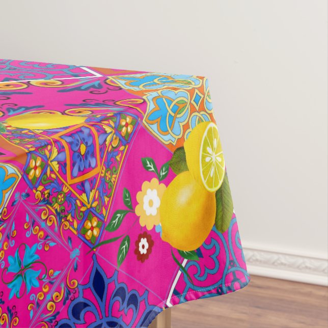 Tiles,mosaic,azulejo,lemons ,Citrus ,majolica,    Tablecloth (In Situ)