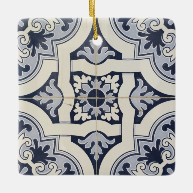 Tiles of Portugal Personalised Ceramic Ornament (Front)