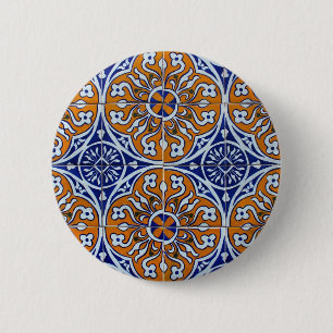 Tiles, Portuguese Tiles 6 Cm Round Badge