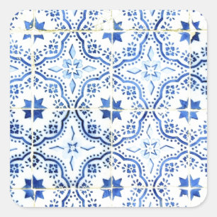 Tiles, Portuguese Tiles Square Sticker