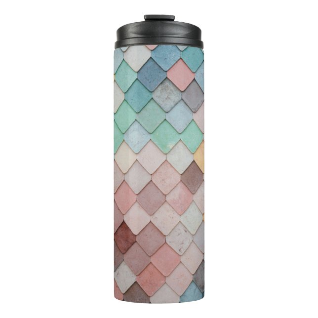 Tiles shapes texture pattern art thermal tumbler (Front)