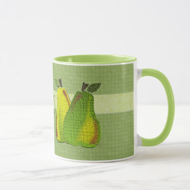 Tiles with stripe Pear Motif Mug (Right)