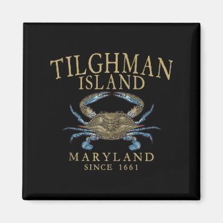 Tilghman Island Maryland Crab Since 1661 Retro Tan Magnet