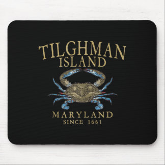 Tilghman Island Maryland Crab Since 1661 Retro Tan Mouse Pad