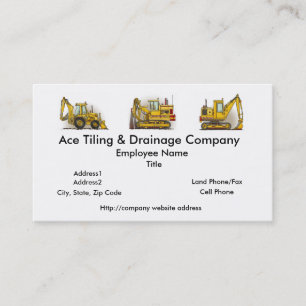 Tiling Machine Construction Business Cards