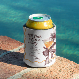 Till Death Bow Cocktail Halloween Bacheloerette Can Cooler