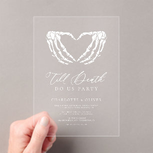 Till Death Chic Modern Gothic Wedding Acrylic Invitations