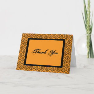 Till Death Damask Hallowedding Thank You Card