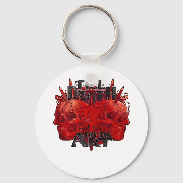 Till Death Do Us Art On White Classic Key Ring (Front)