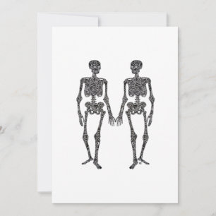 Till Death Do Us Part 2 Skeletons Classic Holiday Card