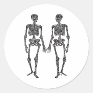 Till Death Do Us Part 2 Skeletons Classic Round Sticker