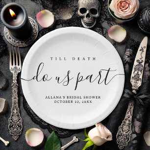 Till Death Do Us Part Black and White Paper Plate