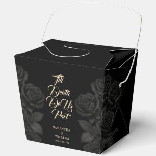 Till Death Do Us Part Black Rose Wedding Favour Box