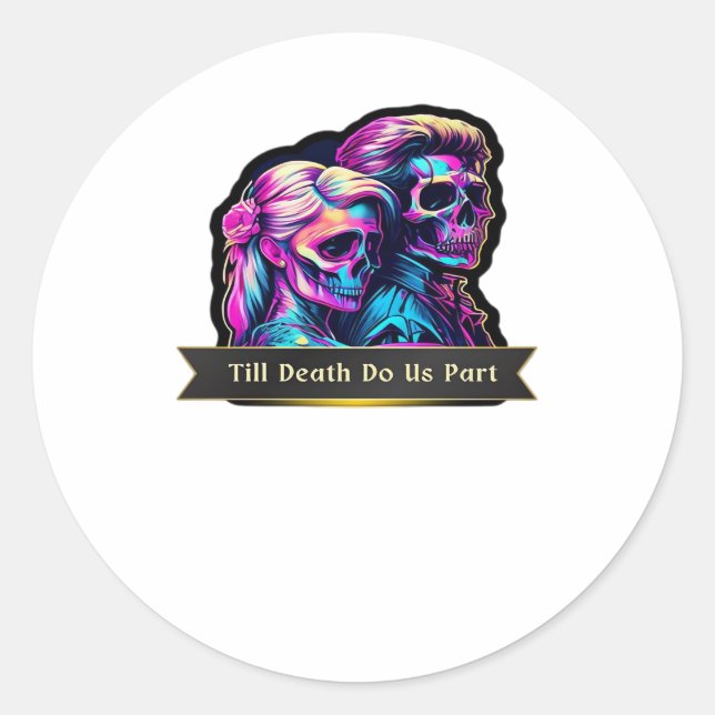 Till Death Do Us Part Classic – Autumn Gothic Vows Classic Round Sticker (Front)