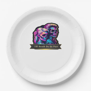 Till Death Do Us Part Classic – Autumn Gothic Vows Paper Plate
