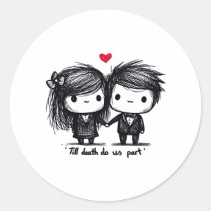 Till Death Do Us Part Classic – Autumn Love Story Round Sticker