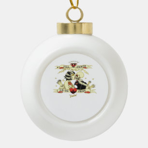 Till Death Do Us Part Classic Design For Halloween Ceramic Ball Christmas Ornament