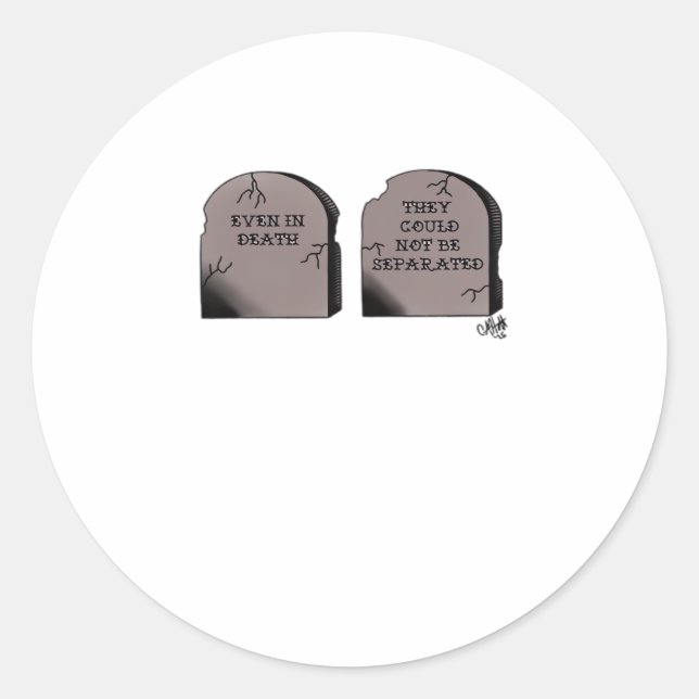 Till Death Do Us Part Classic – Funny Skeleton Cou Classic Round Sticker (Front)