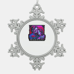 Till Death Do Us Part Classic – Grim Reaper Romanc Snowflake Pewter Christmas Ornament