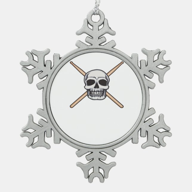 Till Death Do Us Part Classic Quote Snowflake Pewter Christmas Ornament (Front)