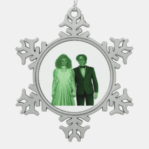 Till Death Do Us Part Classic Retro Design Snowflake Pewter Christmas Ornament