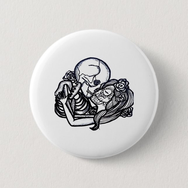 Till Death Do Us Part Classic – Spooky Skeleton Sl 6 Cm Round Badge (Front)