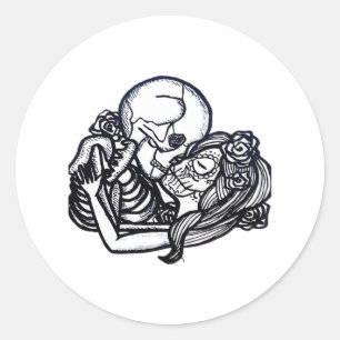 Till Death Do Us Part Classic – Spooky Skeleton Sl Classic Round Sticker