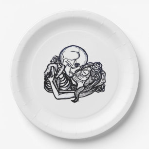 Till Death Do Us Part Classic – Spooky Skeleton Sl Paper Plate