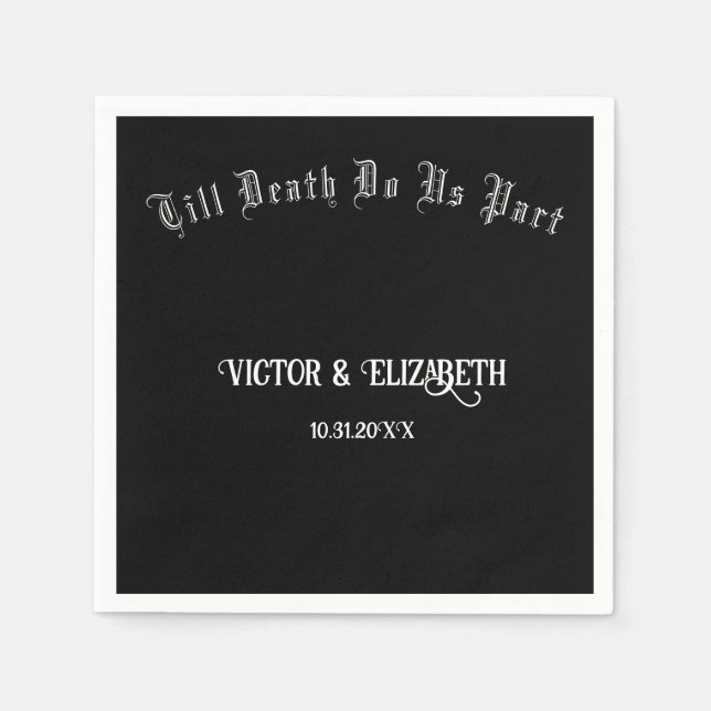 Till Death Do Us Part Elegant Gothic Wedding  Napkin (Front)