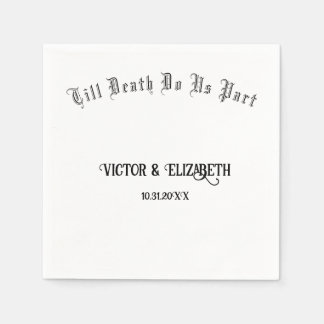 Till Death Do Us Part Elegant Gothic Wedding  Napkin