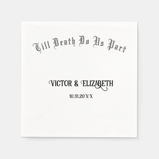 Till Death Do Us Part Elegant Gothic Wedding  Napkin (Front)